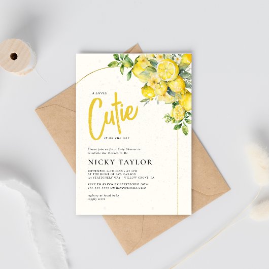 Een beetje Cutie Citrus Citrus Baby shower Kaart