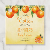 Een beetje cutie citrus Waterverf Baby shower Bedankjes Labels (Voorkant)