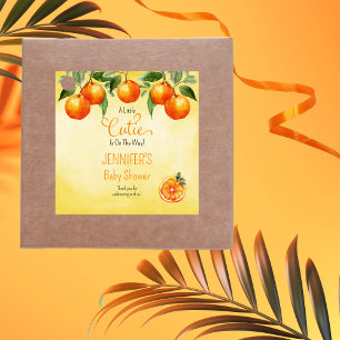 Een beetje cutie citrus Waterverf Baby shower Bedankjes Labels