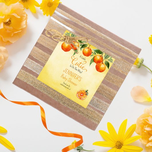 Een beetje cutie citrus Waterverf Baby shower Bedankjes Labels