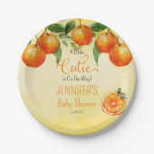 Een beetje cutie citrus Waterverf Baby shower Papieren Bordje (Voorkant)