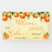 Een beetje cutie citrus Waterverf Baby shower Spandoek (Horizontaal)