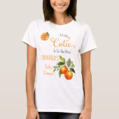 Een beetje cutie citrus Waterverf Baby shower T-shirt (Voorkant)