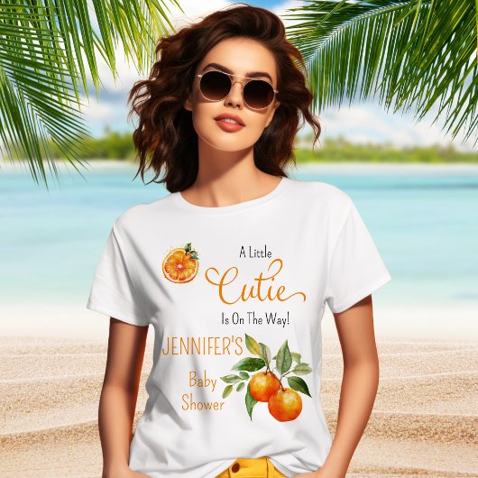 Een beetje cutie citrus Waterverf Baby shower T-shirt