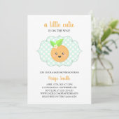 Een beetje Cutie Clementine Baby shower - Sinaasap Kaart (Staand voorkant)