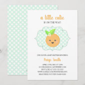 Een beetje Cutie Clementine Baby shower - Sinaasap Kaart (Voorkant / Achterkant)