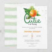 Een beetje cutie groen gestreept Waterverf tangeri Kaart (Voorkant / Achterkant)