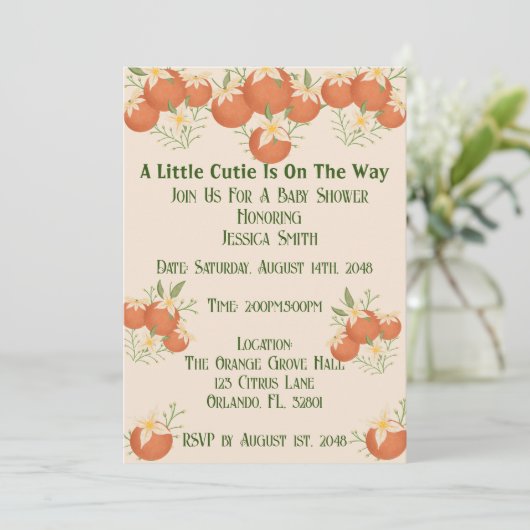 Een beetje cutie is op de weg -Sinaasappel bloesem Kaart (Staand voorkant)