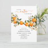 Een beetje cutie is op de weg Tangerine Baby showe Kaart (Staand voorkant)