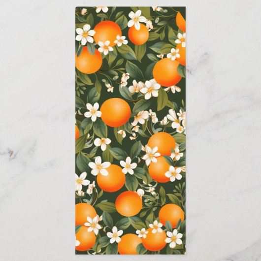 Een beetje cutie is op de weg Tangerine Baby showe Menu (Achterkant)