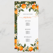 Een beetje cutie is op de weg Tangerine Baby showe Menu (Voorkant / Achterkant)