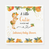 Een beetje Cutie is op haar Way Baby shower servet (Voorkant)