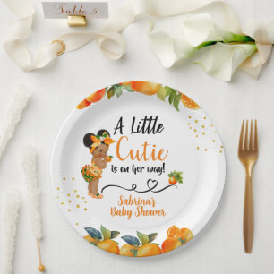 Een beetje Cutie is op haar Weg Baby shower Borden Papieren Bordje