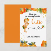 Een beetje Cutie is op haar Weg Baby shower Invite Bedankkaart (Voorkant / Achterkant)