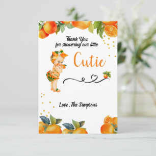 Een beetje Cutie is op haar Weg Baby shower Invite Bedankkaart