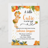 Een beetje Cutie is op haar Weg Baby shower Invite Kaart (Voorkant)