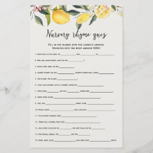 Een beetje cutie kinderkamer rijm quiz baby shower