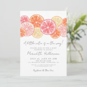 Een beetje Cutie Minimal Citrus Baby shower Kaart (Staand voorkant)