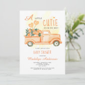 Een beetje cutie op de manier Citrus Baby shower Kaart (Staand voorkant)