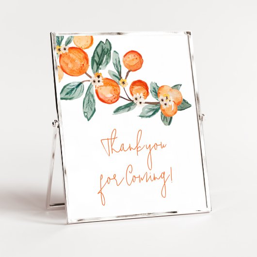 Een beetje Cutie op Weg Sinaasappel Bedankt voor h Poster