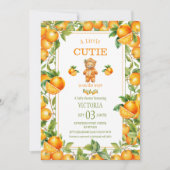 Een beetje cutie Oranje Beer Baby shower Kaart (Voorkant)