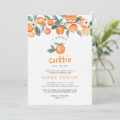 Een beetje Cutie Oranje Citrus Baby shower Kaart (Staand voorkant)