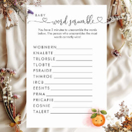 Een beetje cutie Oranje Clementine Word Scramble