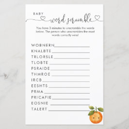 Een beetje cutie Oranje Clementine Word Scramble