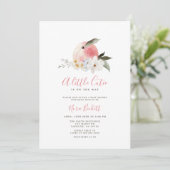 Een beetje Cutie Peach Baby shower Invitation Kaart (Staand voorkant)