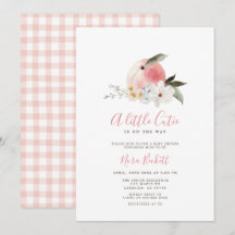Een beetje Cutie Peach Baby shower Invitation