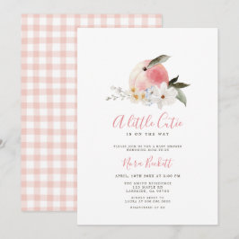 Een beetje Cutie Peach Baby shower Invitation Kaart