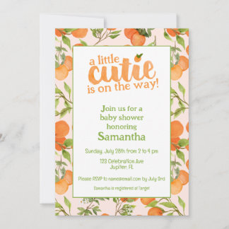 Een beetje cutie perzik achtergrond Baby shower Kaart