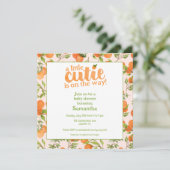 Een beetje cutie perzik achtergrond vierkant Baby  Kaart (Staand voorkant)