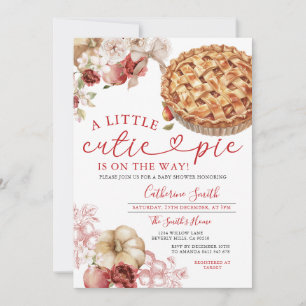 Een beetje Cutie Pie Baby shower Apple Herfst Flor Kaart