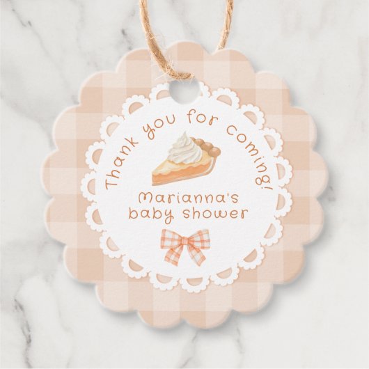 Een beetje cutie Pie Baby shower Dank u Bedankjes Labels (Voorkant)