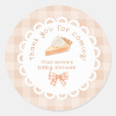Een beetje cutie Pie Baby shower Dank u Ronde Sticker (Voorkant)