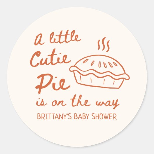 Een beetje Cutie Pie Baby shower gunst Ronde Sticker (Voorkant)
