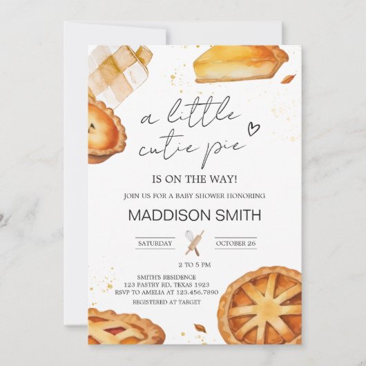 Een beetje Cutie Pie Baby shower Kaart (Voorkant)