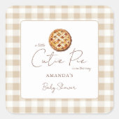 Een beetje Cutie Pie Baby shower Neutraal Vierkante Sticker (Voorkant)