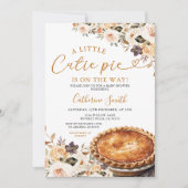 Een beetje Cutie Pie Baby shower Pompoen Herfst Fl Kaart (Voorkant)