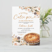 Een beetje Cutie Pie Baby shower Pompoen Herfst Fl Kaart (Staand voorkant)