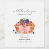 Een beetje Cutie Pie Berry Bow Baby shower Wijn Etiket (Enkel label)