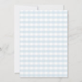 Een beetje Cutie Pie Blue Gingham Cherry Baby show Kaart (Achterkant)