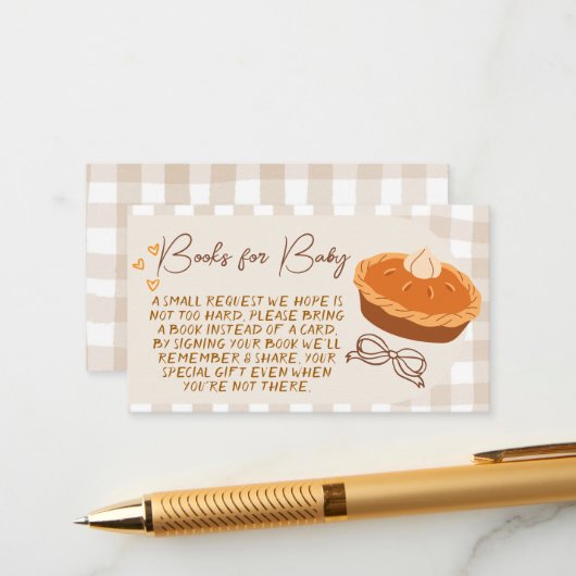 Een beetje Cutie Pie Boeken voor Baby Insert Kaart (Voorkant / Achterkant in situ)