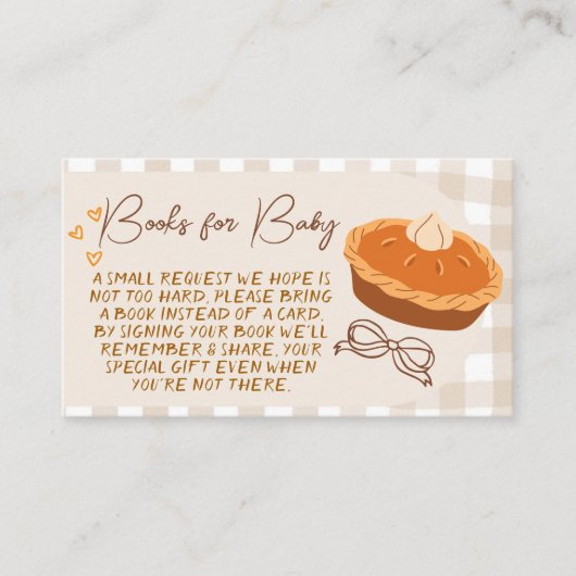 Een beetje Cutie Pie Boeken voor Baby Insert Kaart (Voorkant)