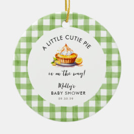 Een beetje Cutie Pie Gingham Baby shower Keepsake Keramisch Ornament