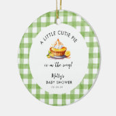 Een beetje Cutie Pie Gingham Baby shower Keepsake Keramisch Ornament (Links)