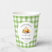 Een beetje Cutie Pie Gingham Baby shower Papieren Bekers (Achterkant)
