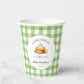 Een beetje Cutie Pie Gingham Baby shower Papieren Bekers (Voorkant)
