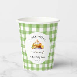 Een beetje Cutie Pie Gingham Baby shower Papieren Bekers
